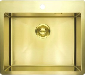 Chiuveta bucatarie inox Deante Olfato 55x50.5 cm cu 1 cuva finisaj auriu periat