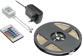 Kit bandă LED GTV pentru mobilier, cu telecomandă, lumină RGB, 30 LED m, 25 W, IP20, 5 m Multicolor, 25 W