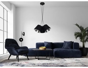 Lustră pe cablu ZOMA 3xE27/60W/260V neagră/crom lucios