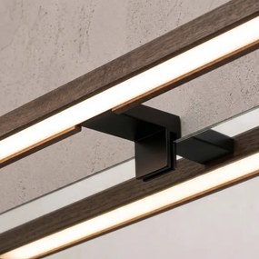 Brilagi -LED Iluminare pentru oglindă de baie 3 în 1 WOODY MIRROR LED/12W/230V IP44 negru/stejar nuc