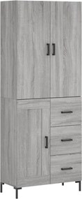 vidaXL Dulap înalt, gri sonoma, 69,5x34x180 cm, lemn compozit