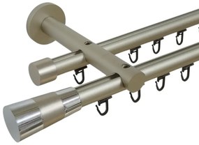 Galerie metal dubla PICIOR UNIVERSAL TEAVA PROFIL - VALEO19/19 - CROM MAT (Alege marime: 320 cm)