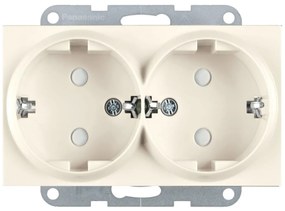Priza dubla cu impamantare, protectie copii, 16A, IP20, Bej, Panasonic Karre Plus 55