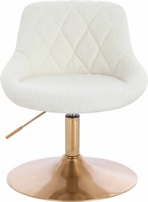 HR1054N Scaun Crem Boucle cu Bază Aurie