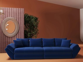 Canapea extensibilă dumonde cu ladă de depozitare si sezut confortabil din spuma high-density, Loana Royal Albastru 300x100 cm