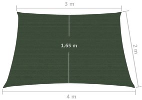 Panza parasolar, verde inchis, 3 4x2 m, HDPE, 160 g m   Morkegronn, 3 4 x 2 m