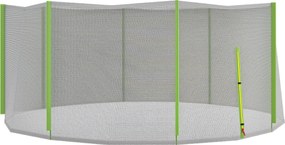 SPORTNOW Plasă Siguranță Trambulină Rotundă 366cm 8 Stâlpi Drepti Tarc Rezervă Plasă Rezistentă Negru Verde | Aosom Romania