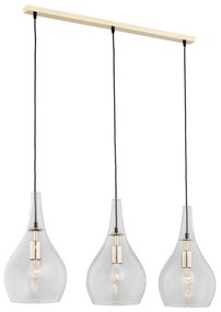 Lustra cu 3 Pendule sticla design decorativ SANTANA auriu/transparent