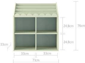 Biblioteca pentru copii BOOK NOOK LATTE 71x76 cm, crem