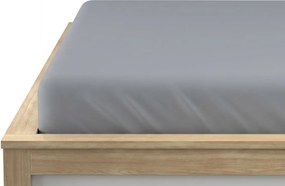 Cearsaf cu elastic din microfibra gri deschis 160 x 200 cm