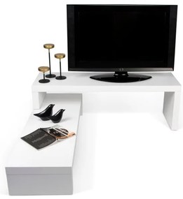Masă TV reglabilă TemaHome Cliff Walnut, alb