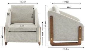 Scaun modern de accent pentru living, Bej | Aosom Romania