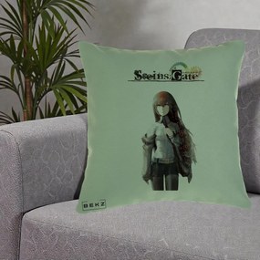Perna Personalizata Steins Gate Kurisu Makise Anime, 40x40 cm, Verde, Husa Detasabila, Perna Inclusa, BEKZ®
