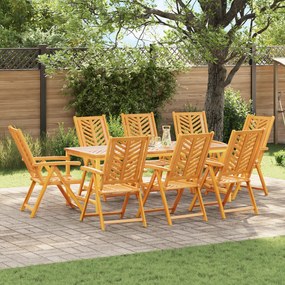 vidaXL Scaune de grădină reclinabile 8 pcs Lemn masiv de acacia