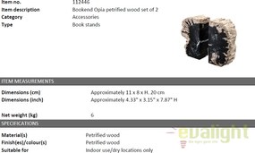 Suport de carti din lemn pietrificat LUX Opia 112446 HZ