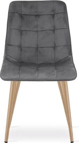 Scaun de masa SPLIT VELVET, gri inchis
