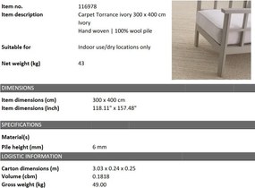 Covor design LUX tesut manual Torrance 300x400cm