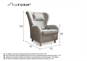 Fotoliu cu spătar înalt alb Miuf - Miuform