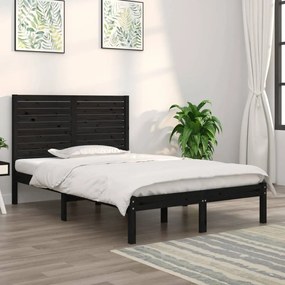 3104582 vidaXL Cadru de pat mic dublu, negru, 120x190 cm, lemn masiv