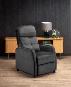 Fotoliu recliner Felipe 2 velvet negru H103 cm
