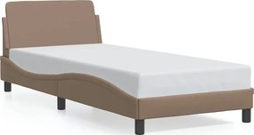 vidaXL Cadru de pat, Dover, cappuccino, 80x200 cm, piele ecologică