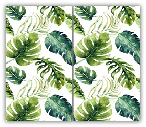 Tocator din sticla frunze tropicale