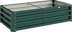 Outsunny Pat de Gradina Galvanizat Inaltat pentru Cultivare Legume Flori Plante Aromatice Cutie de Plantare Metalica Verde 120x90x30cm | Aosom Romania