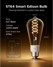 Govee-SET 2xLED RGBWW St bec inteligent MATTER ST64 E27/5W/230V 2700-6500K Wi-Fi