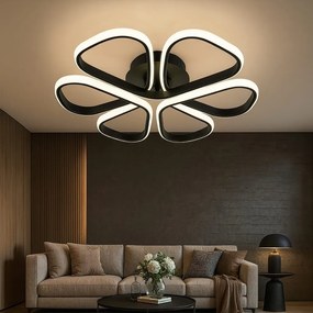 Lustra LED Model R9178/1, cu Telecomandă – 3 Tipuri de Lumină, Intensitate Reglabilă, 74W, Negru