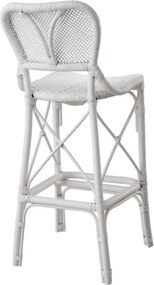 Scaun de bar din ratan design LUX, Colony alb