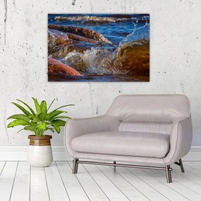 Tablou detailat - apa între pietre (90x60 cm)