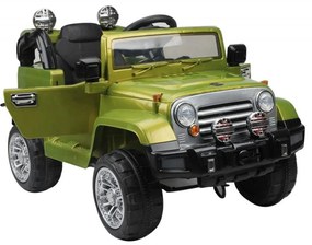 Masinuta Electrica cu acumulator pentru copii NOVOKIDS™ Safari SUV PRO, Cu telecomanda, Max 30 kg, Melodii si lumini, 12V, Verde