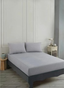 Set husa pat dublu ROAD POTLU, gri deschis, bumbac/poliester, 160x200
