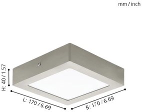 Eglo 94524 - Plafonieră LED FUEVA 1 LED/10,9W/230V