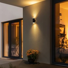 Brilagi - Aplică de perete pentru exterior LED RGBW MATERA, 2x GU10 / 4,8W / 230V, negru, IP54