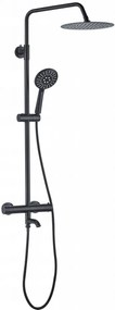 Baterie de dus cu termostat Lungo neagra