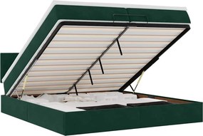 vidaXL Cadru pat otoman cu saltea verde închis 200x200 cm catifea