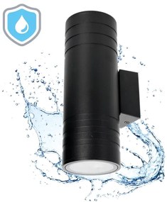 Aplică de exterior 2xGU10/35W/230V IP54 negru rotund