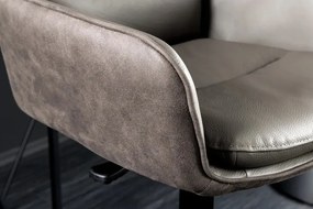 Scaun de bar pivotant Big George, microfibra/ piele taupe