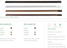 Spot pentru sina Track Project Collection, Orion 2 alb