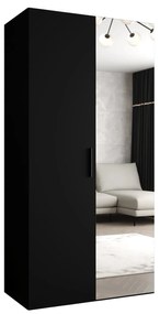 Dulap de haine 100 cm Borry 2 (Negru + Negru). 1125805