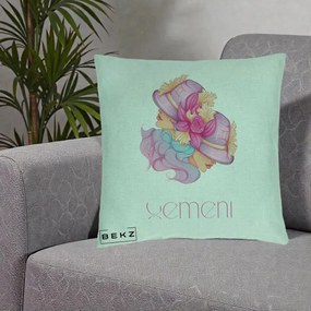 Perna Personalizata Zodie Gemeni, 40x40 cm, Verde Menta, Husa Detasabila, Perna Inclusa, BEKZ®