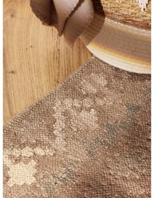 Covor tip traversă albastru deschis-bej reversibil, țesut manual din lână 60x190 cm Kamal Dune – Nouristan