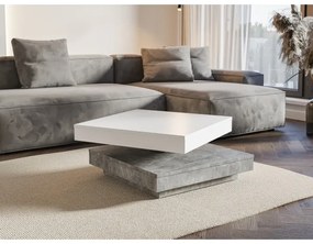 Masă de cafea TIMO alb/gri, aspect beton