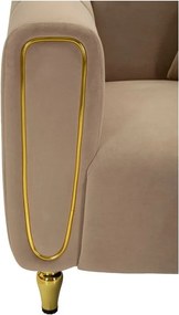 Fotoliu taupe cu tapițerie din catifea Alma – Mauro Ferretti