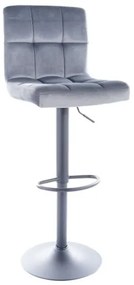 Scaun de bar Amo Velvet, gri