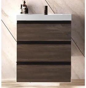 Set mobilier baie (masca stativa cu 3 sertare si lavoar) Kolpa San Harmony 70x48xH90, stejar inchis
