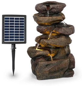 Savona, fontană solară, 2,8 W, polirezină, 5 ore, baterie, iluminare LED, aspect de piatră
