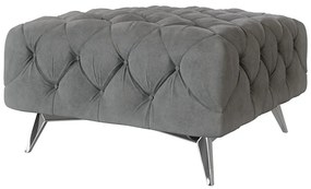 Taburet gri cu tapițerie din catifea Chelsea – Ropez