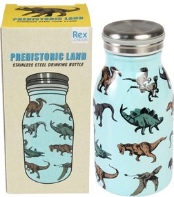 Sticlă pentru copii albastru-deschis din oțel inoxidabil 250 ml Prehistoric Land – Rex London
